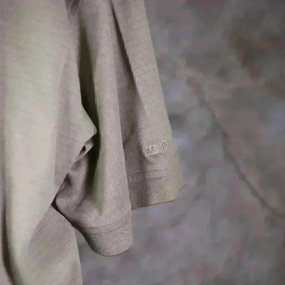 IZOD Golf Shirt size XL - Beige/Brown 3 button collared - Picture 6 of 7